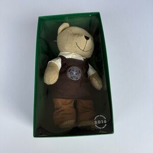 2016 Starbucks Bearista Limited Edition Teddy Bear with Brown Apron